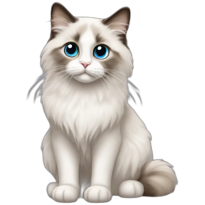 Ragdoll kat wit haar die blij kijkt emoji