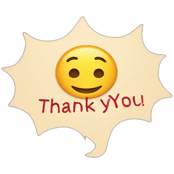 Thank you poster with thank you written emoji