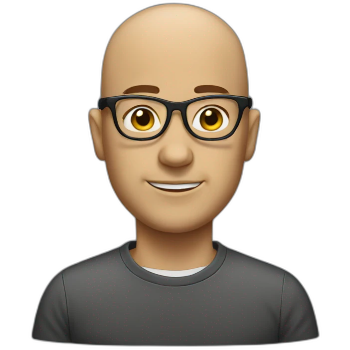 bald man with some hair and glasses emoji
