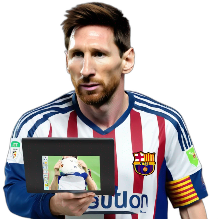 lionel messi con la pc emoji