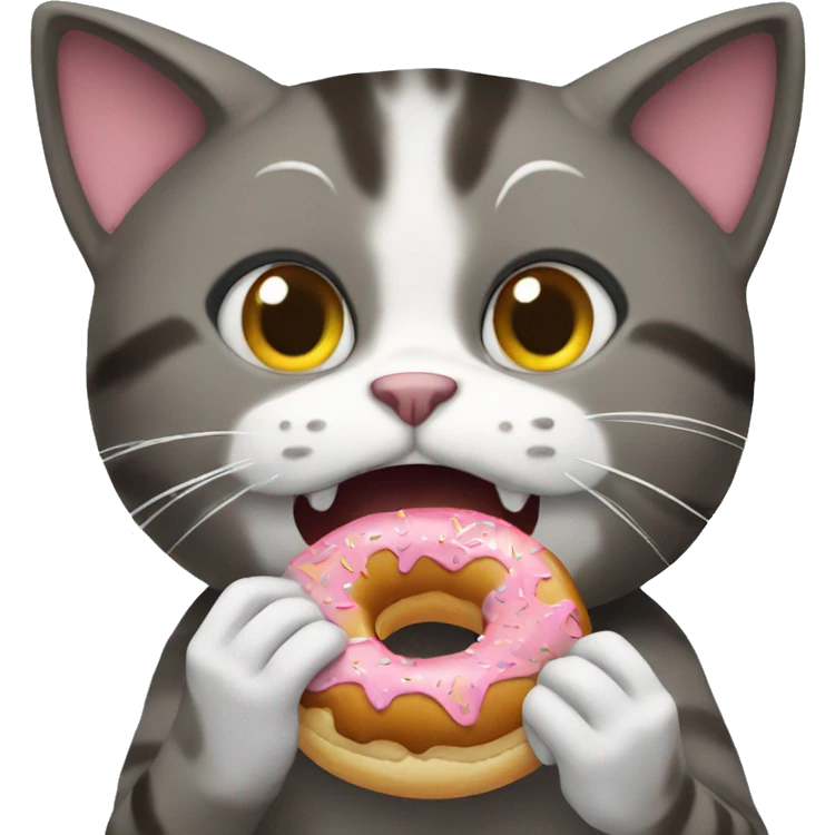 cat eating donut emoji