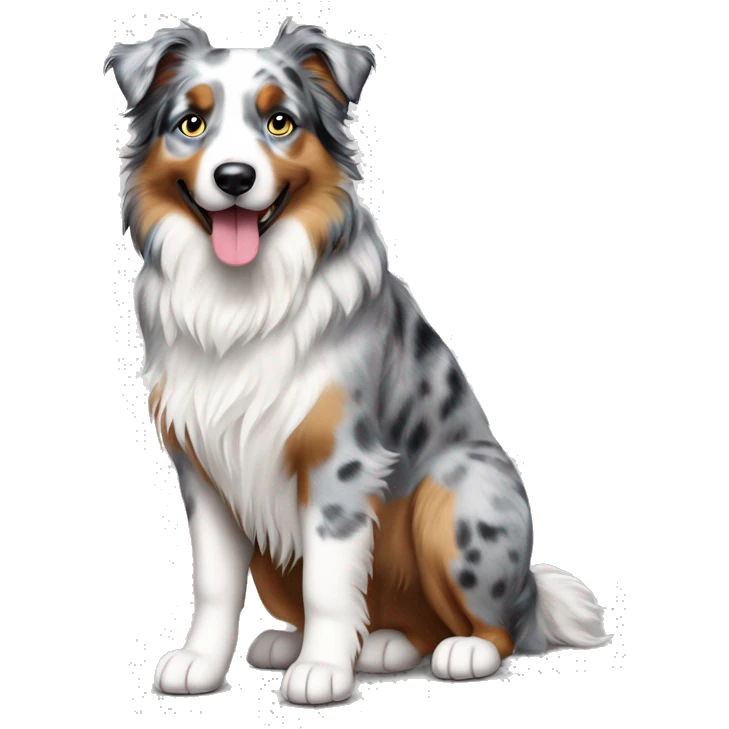 Australian shepherd dog blue merle full body with no tail emoji