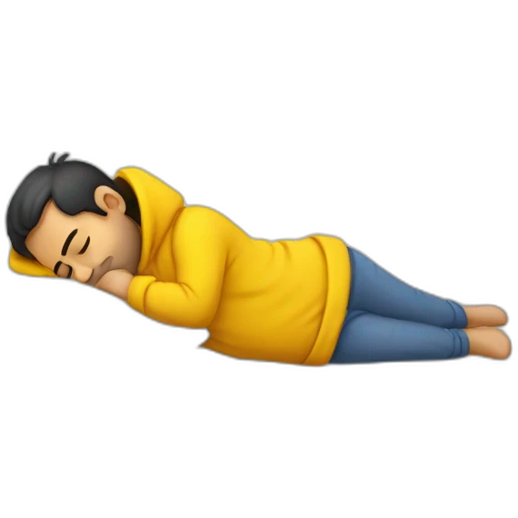 Armenian men  with yellow hoodie sleeping emoji