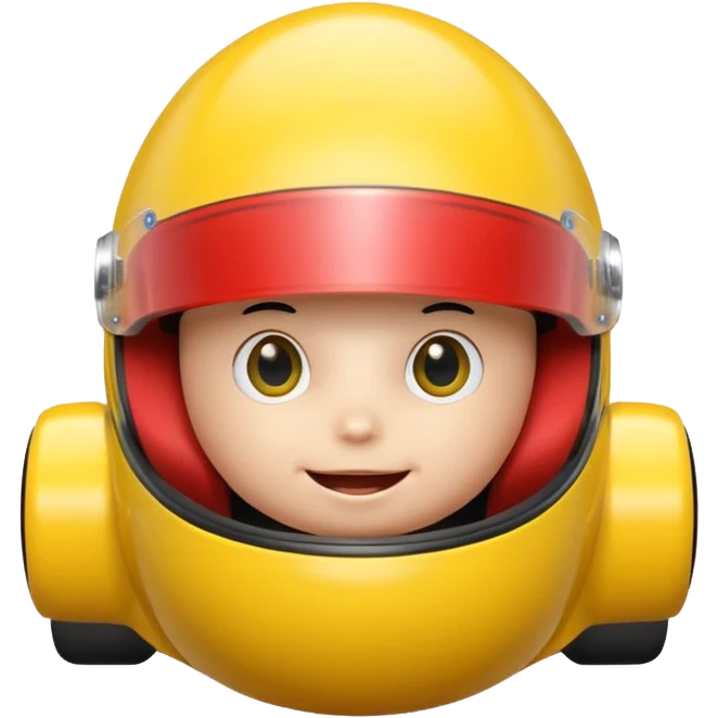 Sweet happy egg in formula 1 car emoji