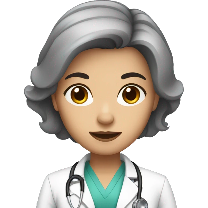 dark hair female doctor emoji
