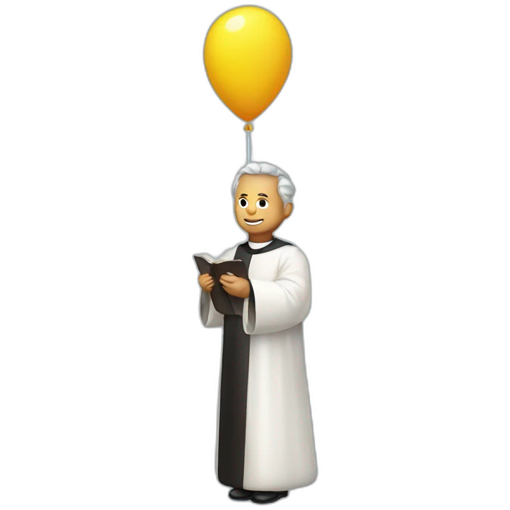 priest flying in a balloon emoji