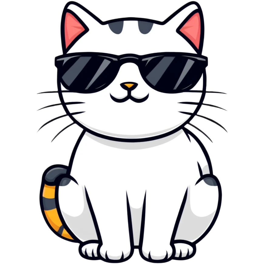Cat with sunglasses emoji