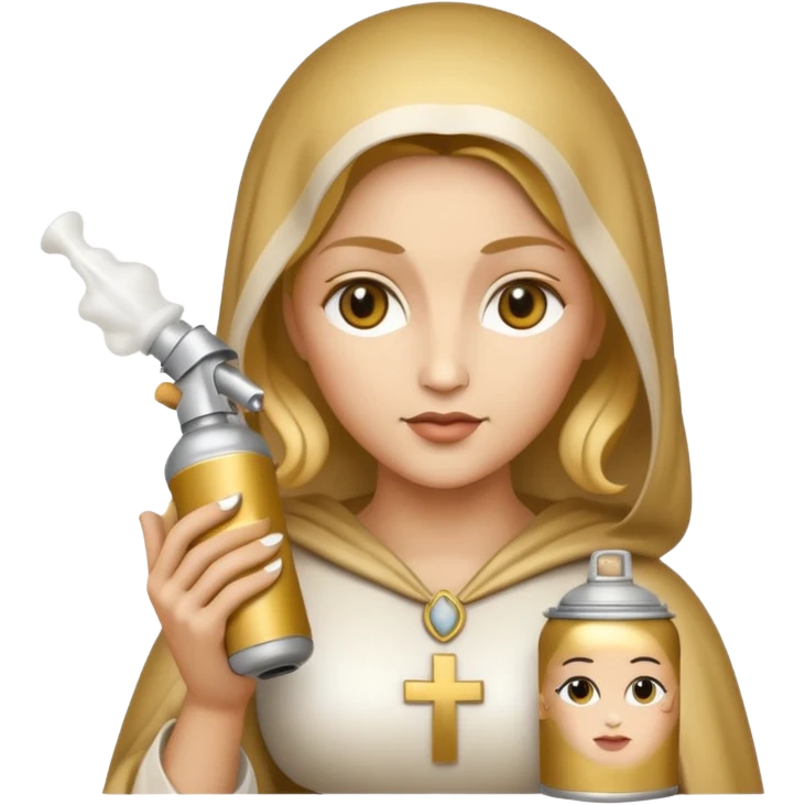 emoji della madonna con una bomboletta spray
 emoji