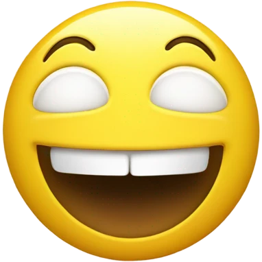 A yellow face with simple, open eyes and a broad, open smile, showing upper teeth and tongue on some platforms. Often conveys general pleasure and good cheer or humor. emoji