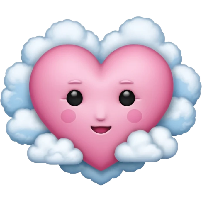 pink heart with clouds no face emoji