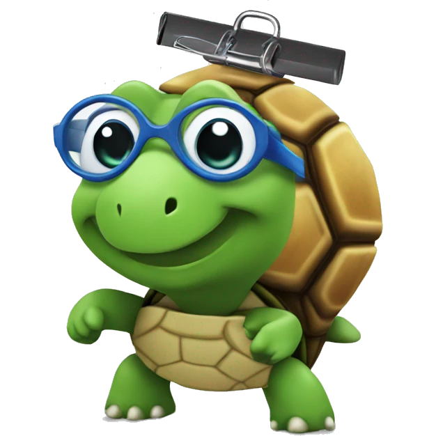 Turtle with an office clip board  emoji