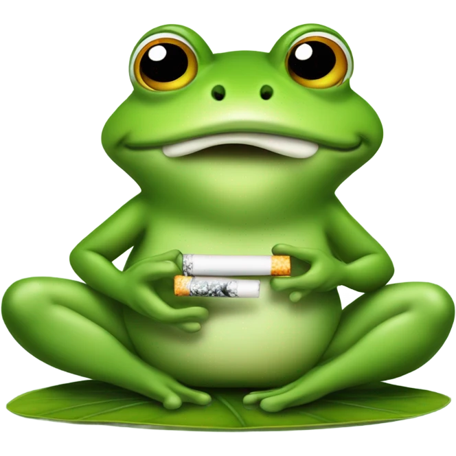 Frog smoking  emoji