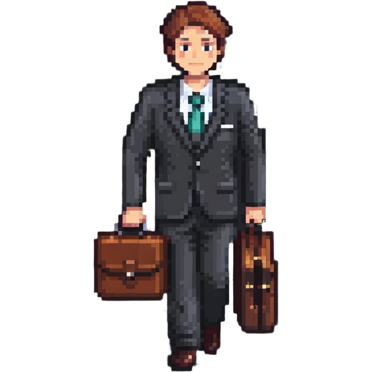 Corporate boss with briefcase and business suit emoji