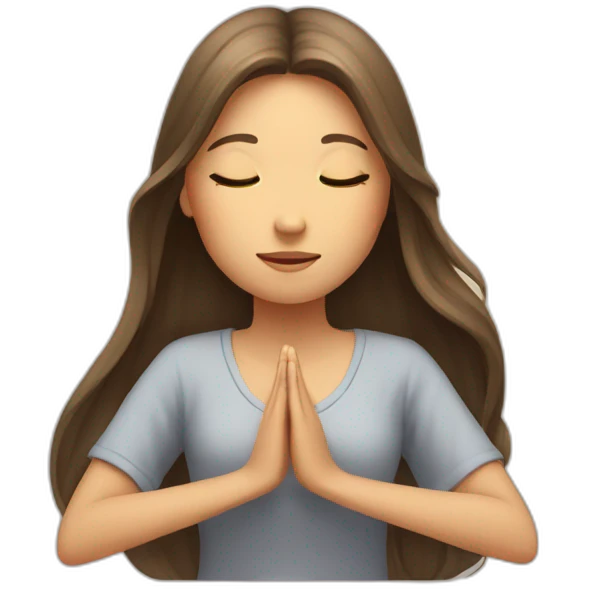 a girl with long hair is meditating emoji