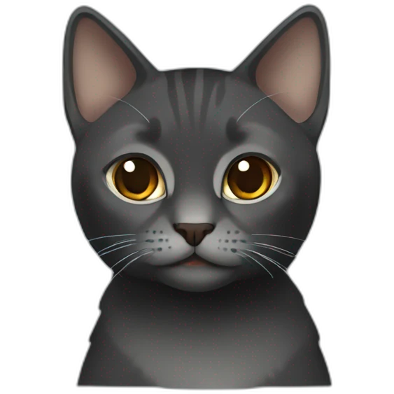 Black Grey Russian cat with brown line  emoji