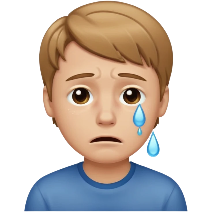 White boy with light brown hair crying  emoji