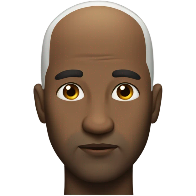 Black bald man doing a side eye emoji