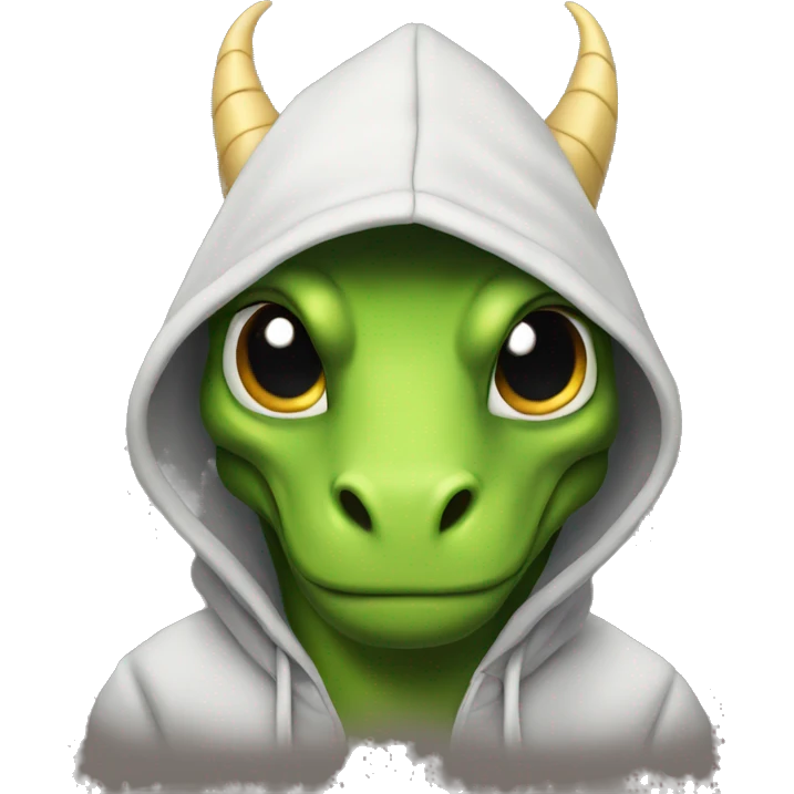 A dragon wearing a hoodie emoji