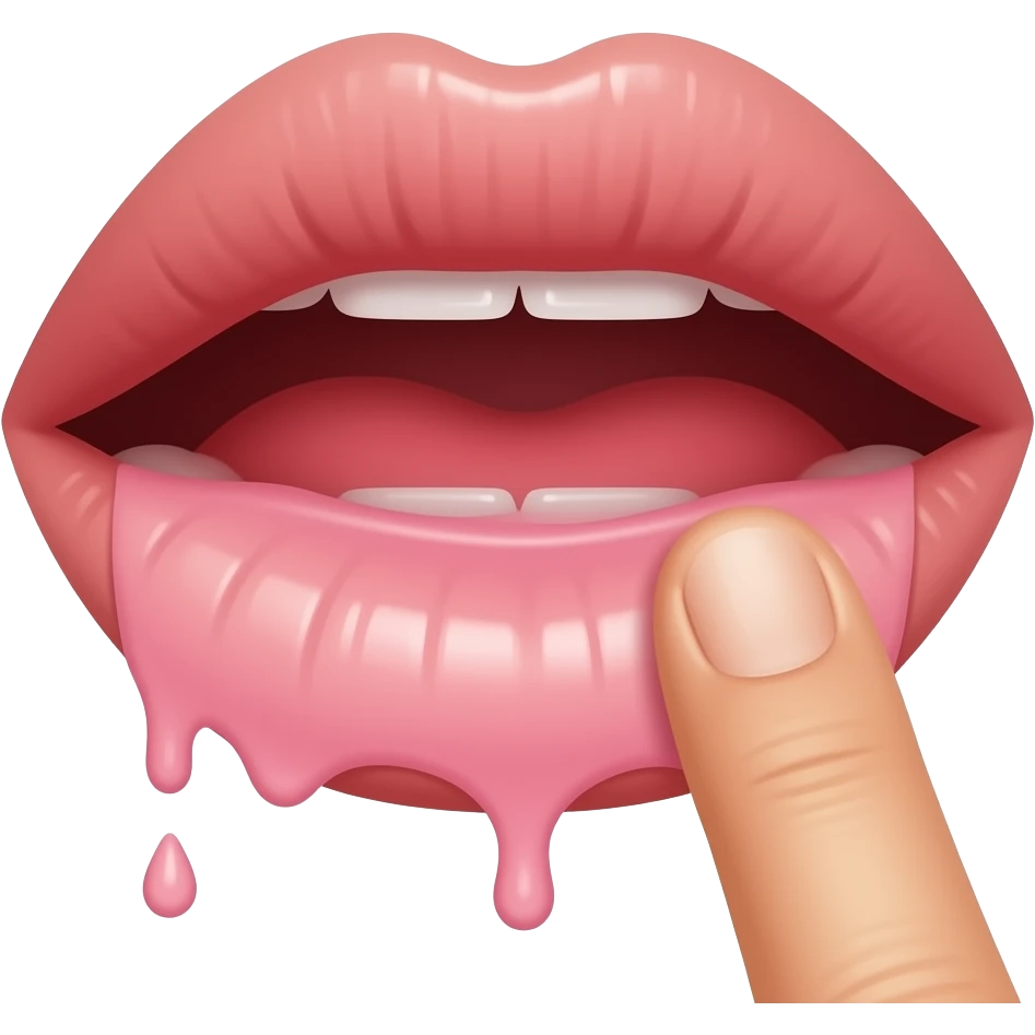 Vulva lips that is dripping with arousal that has fingers in it emoji
