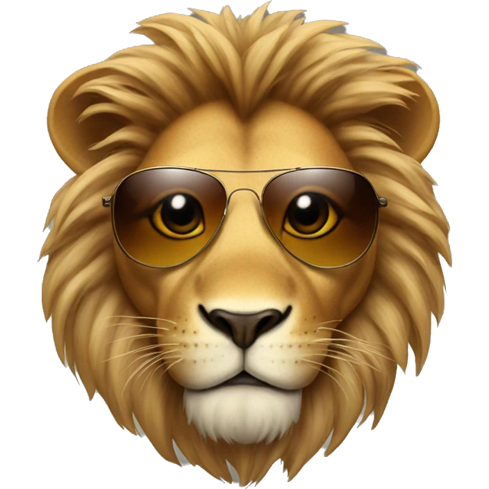 lion with aviator sunglasses emoji