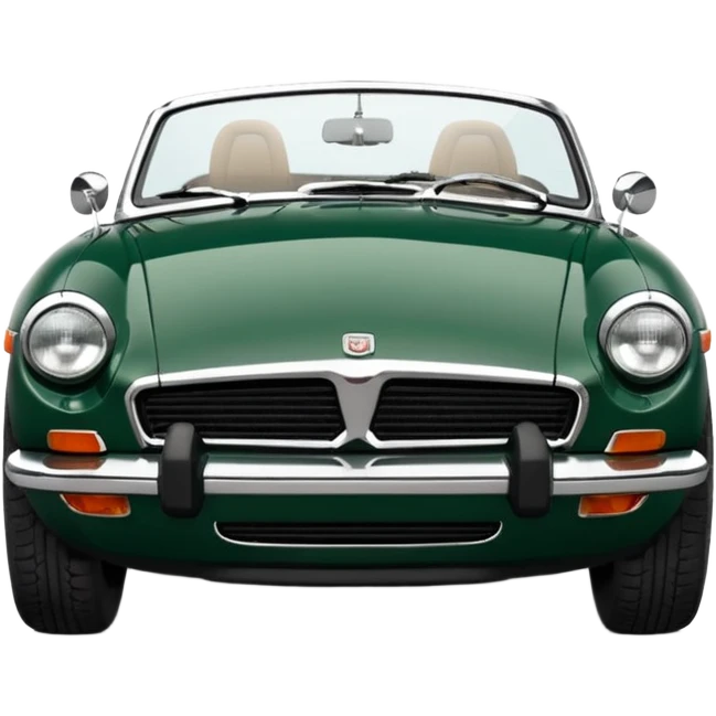 1977 British racing green Mgb roadster chrome bumper wire wheels emoji
