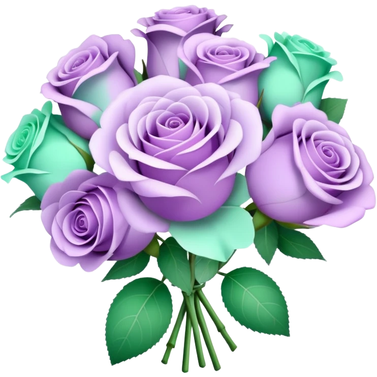 Light purple and mint rose bouquet  emoji