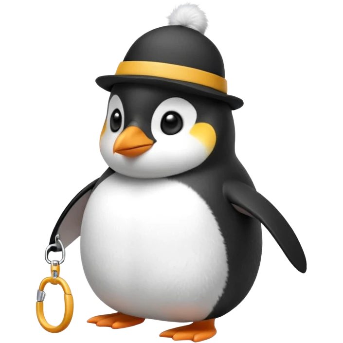 Penguin with leash on emoji