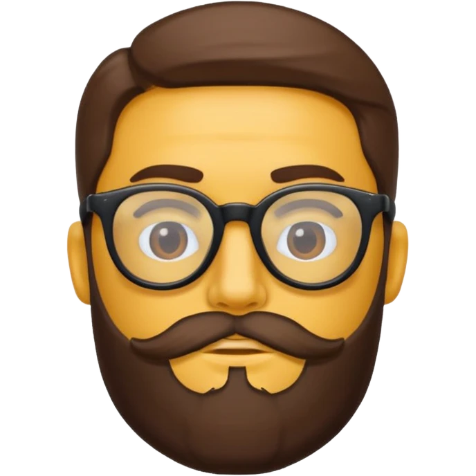 Quiero un emoji de un hombre pelado, con lentes y barba emoji