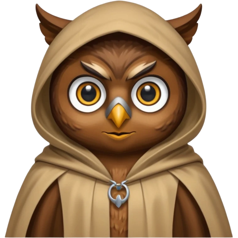 dark owl in beige cloak emoji