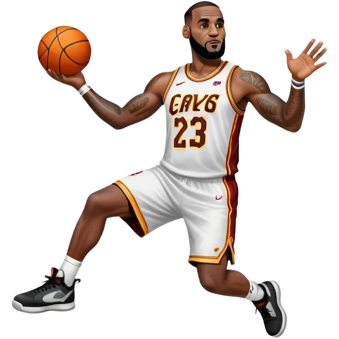 LeBron James doing the chalk toss emoji