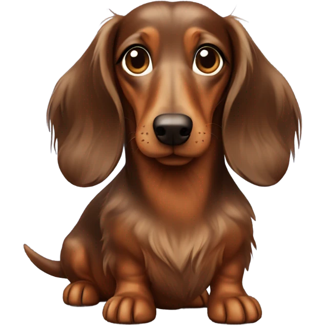 Long haired Brown dapple dachs  emoji
