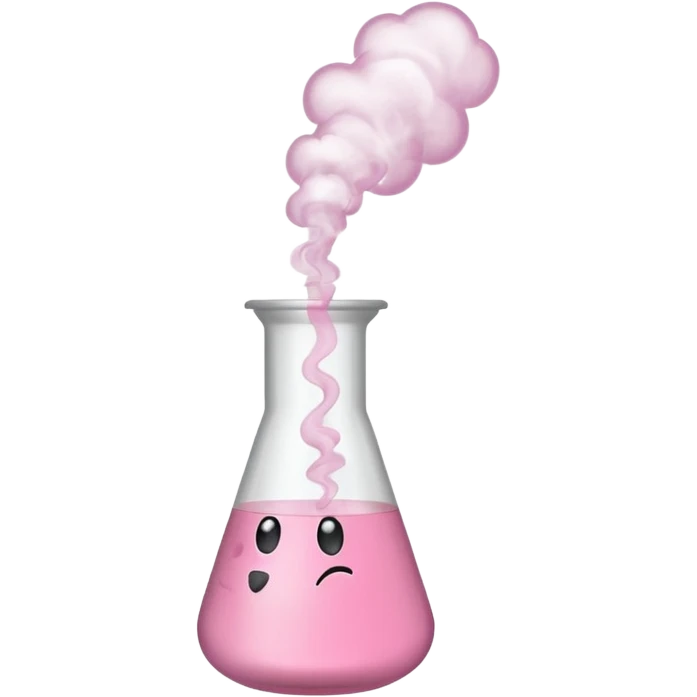 pink beaker with smoke no face one tube emoji