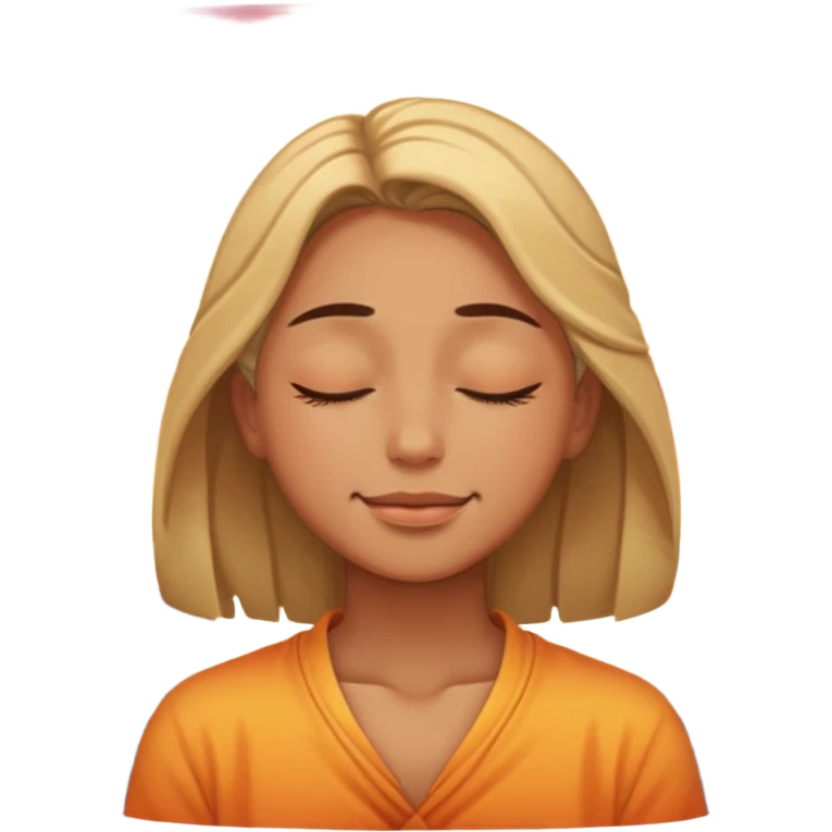closed eyes relieved facial expression and a sunset behind emoji
