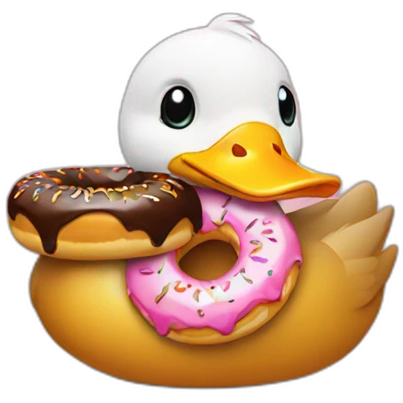 duck with donut emoji