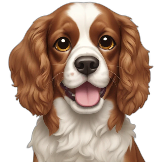Cavalier spaniel blenheim happy emoji
