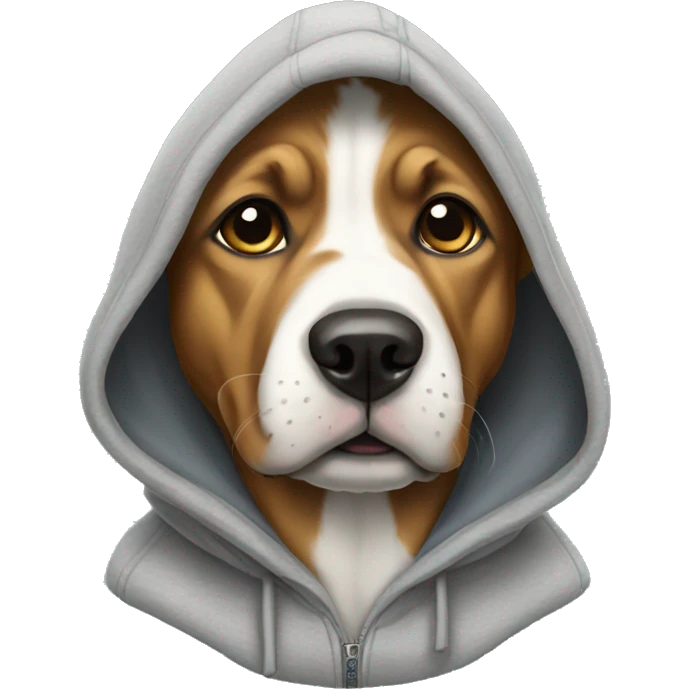 Dog wearing a hoodie emoji