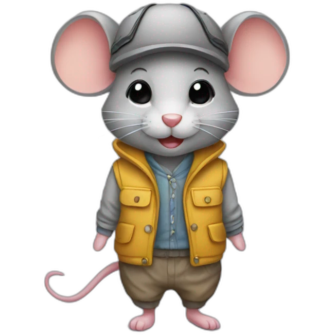 Mouse with outfit emoji
