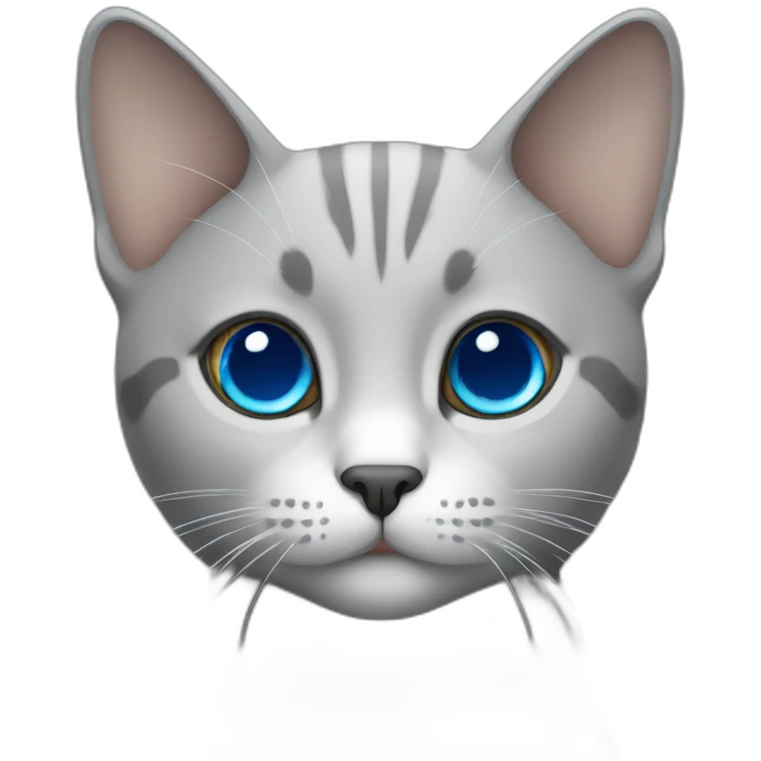 cat grey body with blue eyes  emoji
