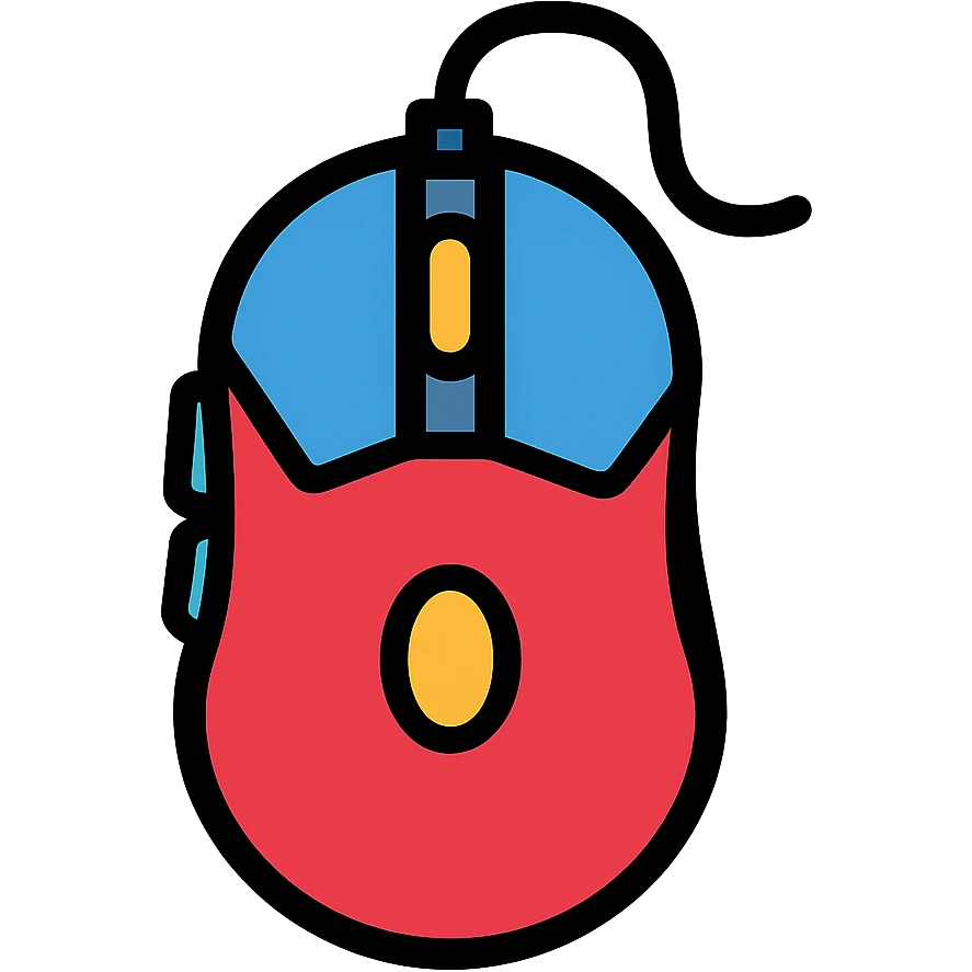 color outline icon of a gaming mouse emoji