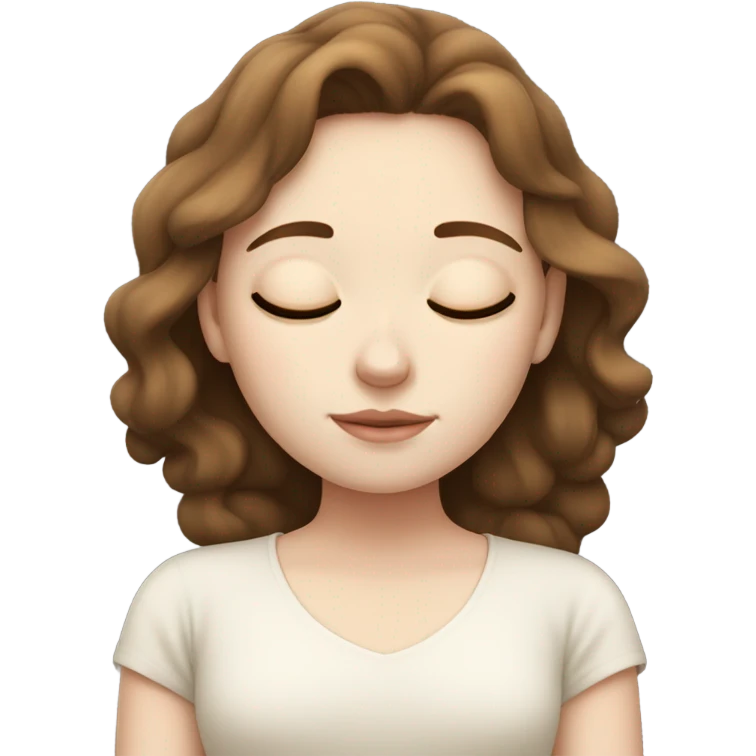 brown haired girl white pale white skin sleeping emoji