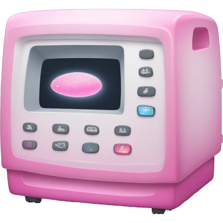 Pink ombre ultrasound machine with glitter emoji