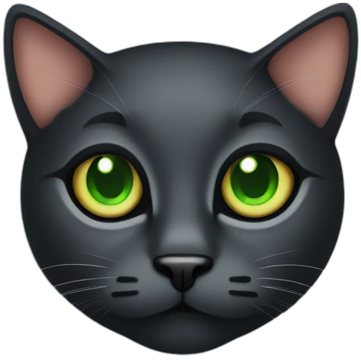 Black cat with green eyes emoji