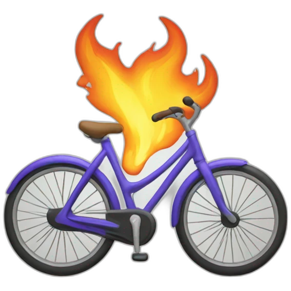 vélo en feu emoji