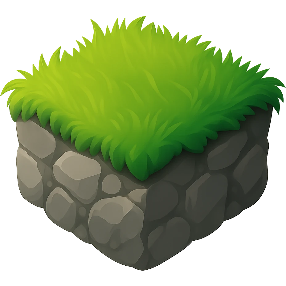 make the ground a bit greyish brown and make it on a transparent background emoji