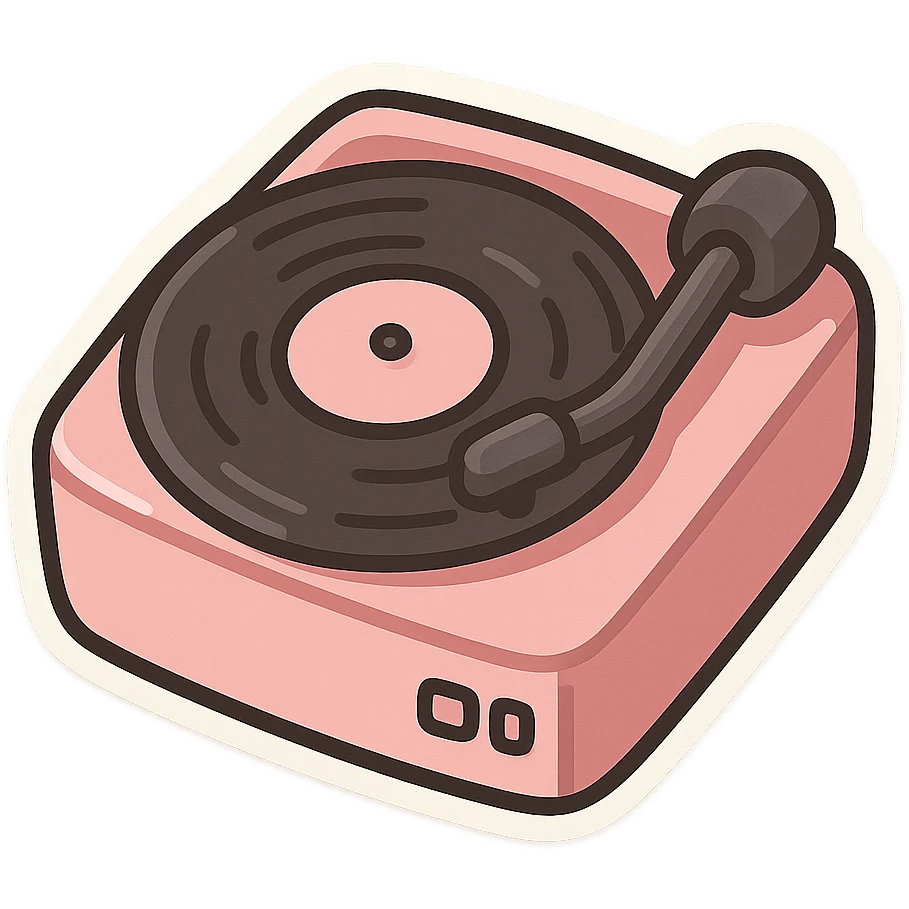 Pink and black object emoji