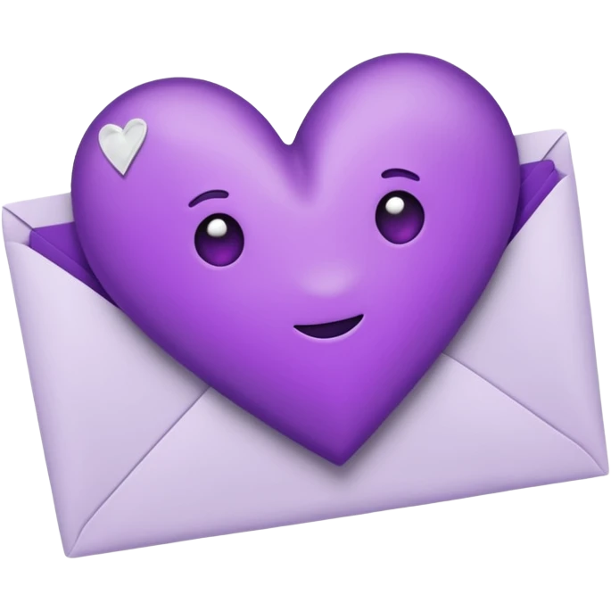 IOS's love letter emoji but with a purple heart instead of a red heart emoji