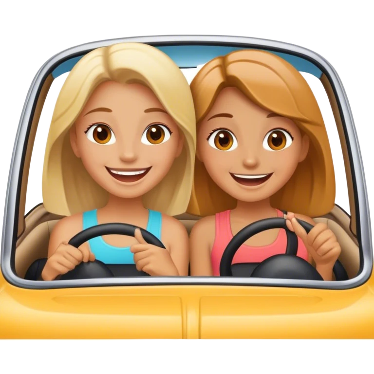 two girls ina car emoji