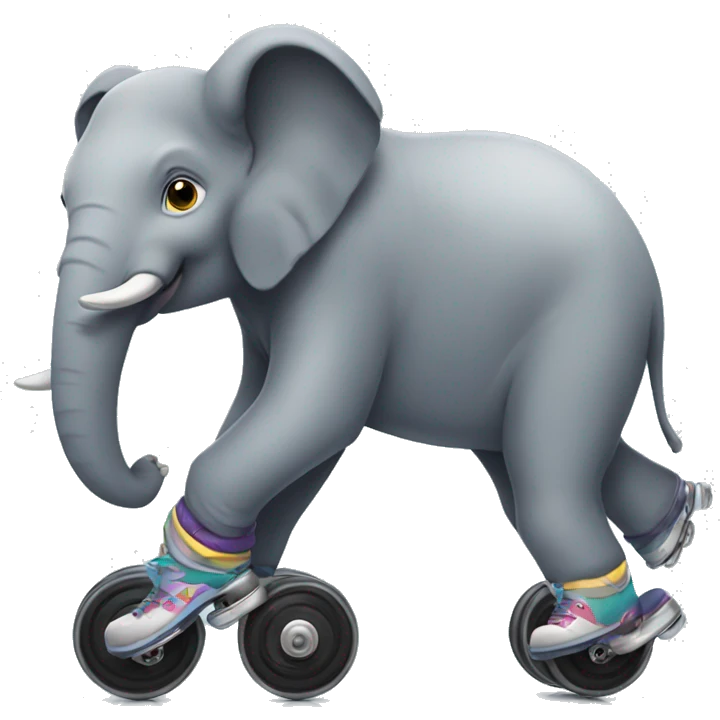 Elephant wearing roller skates emoji