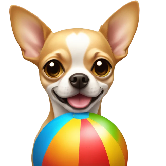 Chihuahua with a beach ball emoji