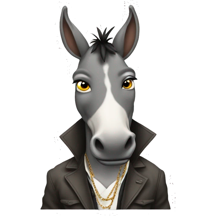 gangster donkey with teardrop tattoos emoji